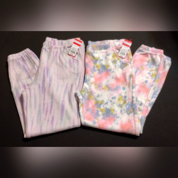 Cat & Jack Other - Girls XL Plus Fleece Pants Joggers PJ Bottoms Tye-Dye  2 Pair Lot 14 16 Soft New
